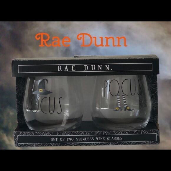 *NWT* Rae Dun Hocus Pocus Stemless Wine Glasses *NWT* - Picture 1 of 3